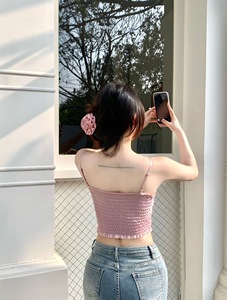 Abito con tubicino personalizzato da <span class=keywords><strong>donna</strong></span> con bretelle a fiore gilet canottiera rosa popolare <span class=keywords><strong>canotta</strong></span> senza spalline da <span class=keywords><strong>donna</strong></span> - Product Image 3