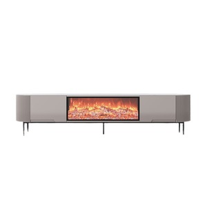 Mobile TV con <span class=keywords><strong>Camino</strong></span> Elettrico 3D da 80 Pollici, Fiamma Simulata, Finitura Verniciata, Design Moderno e Minimalista per Soggiorno - Product Image 5