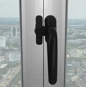 High Quality Aluminum Alloy Door Hardware 7 Shape Black Casement Window Handle With Roller