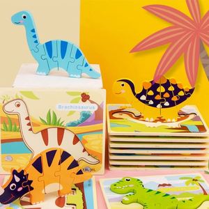 Juguetes Educativos Ecológicos de Alta Calidad para el Desarrollo Cognitivo, Rompecabezas de Madera de Dinosaurios 3D para Niños Pequeños de 1 a 3 Años - Product Image 3