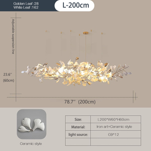Lustre suspendu en verre feuille MEEROSEE avec plantes naturelles, feuilles florales, lustre d'<span class=keywords><strong>automne</strong></span> MD88224 - Product Image 6