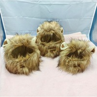 Perruque simple, élégante et confortable en polyester à imprimé animal, accessoire amusant pour animaux de compagnie (chats, chiens, lions, lapins) pour Halloween et Noël