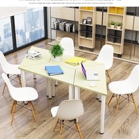 Table de formation modulaire trapézoïdale en bois moderne, table de réunion collaborative pour bureau, salle, école, classe