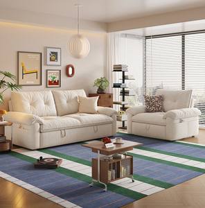 Divano Letto Moderno <span class=keywords><strong>in</strong></span> Tessuto Trasformabile Matrimoniale, Divano Letto Singolo Convertibile Pieghevole per Soggiorno – Set Mobili da Fabbrica - Product Image 1