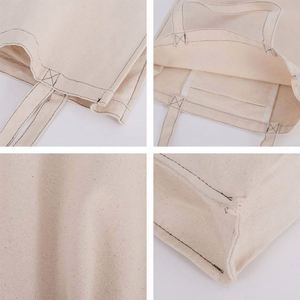 Bolsa de Tela Ecológica Reutilizable con Logotipo Personalizado, Bolsa de Compras de Lona de Calicó Orgánica, Gruesa, 100% Algodón - Product Image 3
