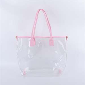 Sac de plage imperméable en PVC épais et durable pour femme, avec broderie personnalisée monogramme lettre ombre, idéal pour l'été et les voyages - Product Image 2