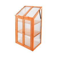 Commerçants 120x69x49cm Serre De Jardin En Bois Cadre Froid Panneaux En Polycarbonate Transparent PVC Étagères Amovibles Facilement Assemblées