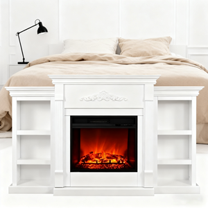 <span class=keywords><strong>Chimenea</strong></span> Eléctrica <span class=keywords><strong>Decorativa</strong></span> de 70'' con Luces LED para Interiores, con Soporte para TV y Repisa <span class=keywords><strong>Blanca</strong></span>/Café para el Hogar - Product Image 6