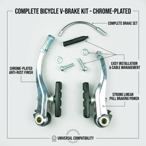 Kit de frein V-brake en alliage d'aluminium avec patins en caoutchouc rainurés et gaine de câble pour <span class=keywords><strong>VTT</strong></span> - Product Image 4