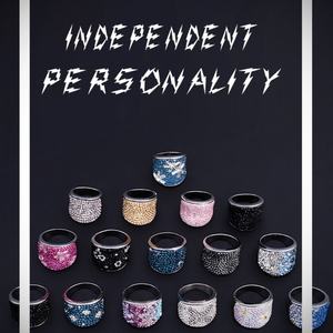 Anillo de Acero Inoxidable con Zirconia de Colores, Venta al por Mayor con MOQ Bajo, Joyería Brillante, Anillos Anchos de Zirconia para Mujer Estilo Hip Hop - Product Image 5