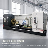 Mesin Bubut CNC Tugas Berat CK61125 Mesin Bubut Horizontal untuk Pemotongan Logam, Pemesinan Flensa Poros Besar dan Silinder