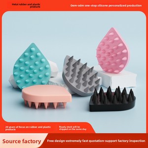 Brosse à cheveux double usage en silicone, design goutte d'eau, pour utilisation sur cheveux secs et mouillés, peigne massant solide pour le nettoyage de la tête, outil de lavage des cheveux - Product Image 4