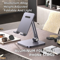 Penyangga Ponsel Lipat Fleksibel dari Aluminium Alloy, Tinggi Dapat Disesuaikan, Portabel, untuk Meja, Tablet, Logo Kustom Tersedia