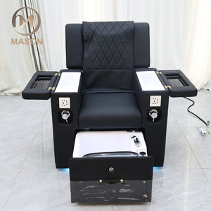 Mason Silla de Pedicura Ajustable con Carga USB, Masaje Manual Retráctil para Baño de Pies, Equipo de Spa de Salón de Uñas Negro, Felpa, 2 Unidades - Product Image 4