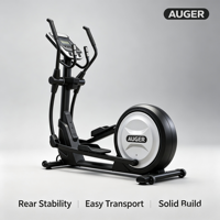 Appareil elliptique commercial AUGER à entraînement arrière, cross-trainer à faible impact, équipement de fitness cardio complet pour la gym AUGER