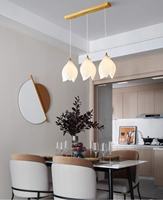Lustre moderne en céramique en forme de tulipe, luminaire créatif pour salon, luminaire de haute qualité pour escalier, lustre pour salle à manger