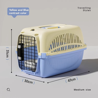 Cage de transport pour chat, rigide et pliable, en plastique, pour voyages en avion, transport portable en extérieur, idéale pour les déplacements chez le vétérinaire et les trajets aériens