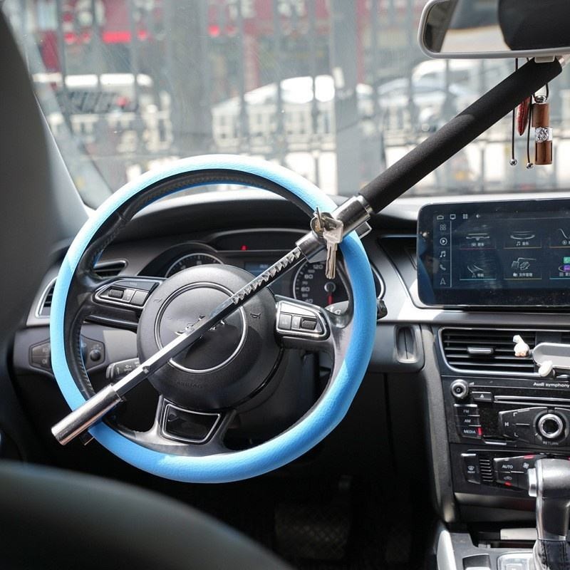 Jewelsea Universal U-Type Steel Car Steering Wheel Lock - Anti-Theft Security Device