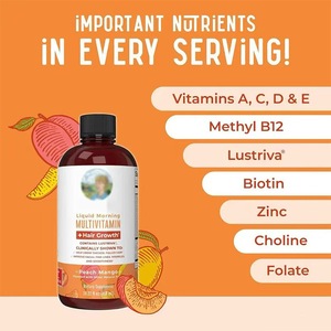 Complément alimentaire liquide multivitaminé et minéral Nature Made en marque privée <span class=keywords><strong>pour</strong></span> adultes, femmes, croissance des cheveux, 450 ml - Product Image 3
