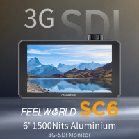 Moniteur DSLR sur caméra FEELWORLD SC6 1500NITS 6 pouces en aluminium 4K avec sortie 3G-SDI, emballage personnalisé