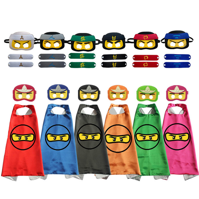 Kids Ninja Capes Wristband Costume for Halloween Carnival Cosplay Children Party Anime Cosplay Costume