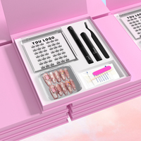 Kit d'extension de cils pré-découpés en segments C et D, faits à la main, de luxe, en acrylique, avec étiquette privée, et kit de cils en grappe personnalisés