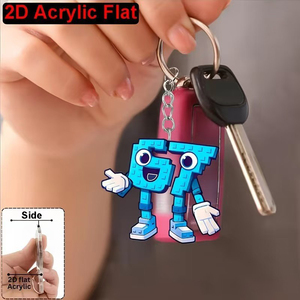Llavero de acrílico personalizado con diseño de dibujos animados, colgante de píxeles, accesorios DIY, regalo bonito, decoración, tendencia de moda - Product Image 2
