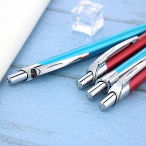 Brushed Aluminum Click <b>Ballpoint</b> <b>Pen</b> With Full Chrome Metal Fittings 2 Bright Solid Color Retractable Advertising <b>Pen</b> - Product Image 3
