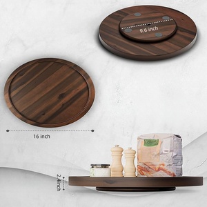 Đa chức năng bằng gỗ lười biếng Susan 16 "charcuterie Hội Đồng Quản Trị & nhà bếp tổ chức với mịn xoay - Product Image 3