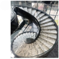 Marbre moderne de luxe Arabescato, marches d'escalier en pierre blanche, carreaux d'escalier, carreaux de sol pour le sol, escalier en colimaçon
