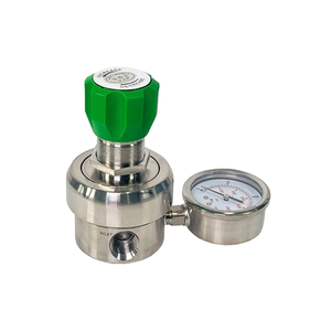Regulador de Alta Presión de Acero Inoxidable 316L, con Manómetro, Rosca NPT, Perilla Verde, Regulación de Gas - Product Image 5