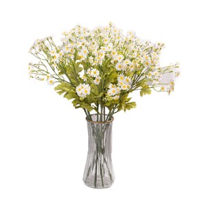 Têtes de marguerites artificielles en plastique sur fil métallique, haute simulation, style naturel, branche unique, réutilisables, pour décoration de mariage - Product Image 5