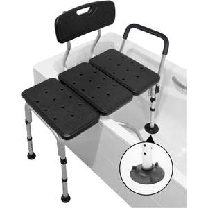 Siège de bain pour adulte avec poignée, banc de transfert noir pour personnes âgées PEPE P30019 - Product Image 1