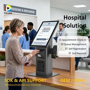 <span class=keywords><strong>Terminal</strong></span> d'inscription et <span class=keywords><strong>de</strong></span> <span class=keywords><strong>paiement</strong></span> hospitalier avec fonction d'impression <span class=keywords><strong>de</strong></span> tickets, kiosque <span class=keywords><strong>de</strong></span> santé - Product Image 1