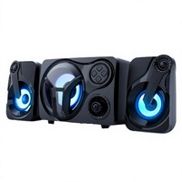 KJIXYUNG Pengalaman Suara Imersif untuk Subwoofer Gaming PC Speaker USB Bertenaga Plastik 10-30W Lampu LED Menakjubkan Stereo