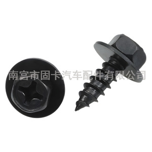 Tornillos autorroscantes de cabeza hexagonal Phillips, métricos, negros, para paneles de plástico, parachoques, guardabarros y placas de protección del motor - Product Image 5