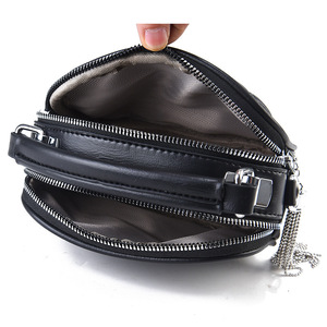 Women's Mini Quilted Crossbody Bag 7 Inch Zipper Closure Portable Everyday Use Black - Product Image 4