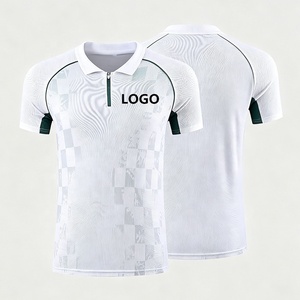 Camisas Polo de Tênis Sublimadas Brancas Personalizadas para Homens e Mulheres, Camisetas de Pickleball por Atacado, Camisas Esportivas de Poliéster para Badminton - Product Image 1
