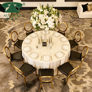 Location Chaise de mariage fantaisie dorée en acier inoxydable avec coussin en acrylique transparent - Product Image 5