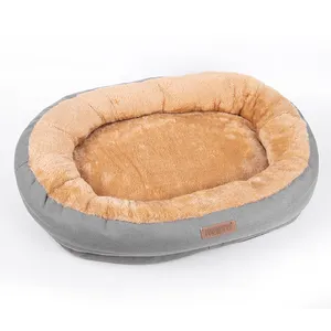 Wholesale Custom Calming Pet Dog Mat Mattress Bed Luxury Cozy Soft Neck Bolster Portable Dog Crate Mat