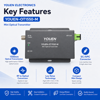 Mini Transmisor Óptico CATV 1550nm con Entrada RF, Conector SC/APC para Red de Fibra FTTH