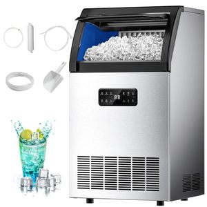 Euhome Commercial <b>Ice</b> Maker 120lbs 24h Stainless Steel Under Counter <b>Machine</b> With Water Filter 33lbs Storage Bin 45 <b>Cubes</b> Commer - Product Image 6
