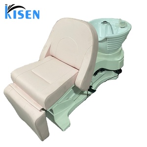 Kisen High <b>End</b> 3 Motor Electric Adjustable Lift Salon Barber Shampoo Chair Shampoo Bowl Sink Hair Wash <b>Bed</b> with Massage for Sale - Product Image 2