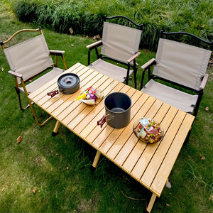 Factory Outdoor Foldable Portable Camp Furniture Solid Wooden Aluminum Alloy Picnic Camping Folding <b>Table</b> - Product Image 5