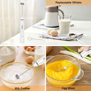 Großhandel USB wiederauf ladbare leistungs starke Milch auf schäumer für Kaffee Matcha Hot Chocolate Custom 3 Geschwindigkeiten Handheld Electric Whisk - Product Image 5