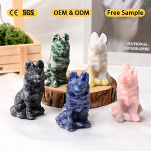 Venta al por Mayor de Piedras y Cristales de Alta Calidad, Tallados de Cristal de Perro Lobo para Decoración del Hogar - Product Image 3