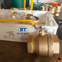 Válvula de Bola de Latón de 1 Pulgada, 2 Piezas, Sellado de PTFE, Conexión NPT, Manual, para Agua, OEM