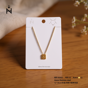 Collar de Acero Inoxidable con Letra S, Colgante de 12x14cm, Joyería de Moda - Product Image 3