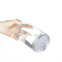 Boîte personnalisable en PET transparent avec couvercle en aluminium pour thé, café, boissons énergisantes - Couvercle à ouverture facile à petit goulot, entièrement déchirable
