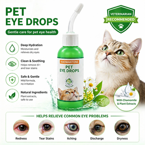 Solution Nettoyante Apaisante pour <span class=keywords><strong>Yeux</strong></span> d'Animaux à Marque Blanche, Stérile, Douce, Sans Larmes, à l'Acide Hyaluronique, pour Chiens et Chats, Anti-Taches de Larmes - Product Image 3